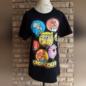 SpongeBob Nickelodeon 100% Cotton Graphic Print Short Sleeve T-shirt.